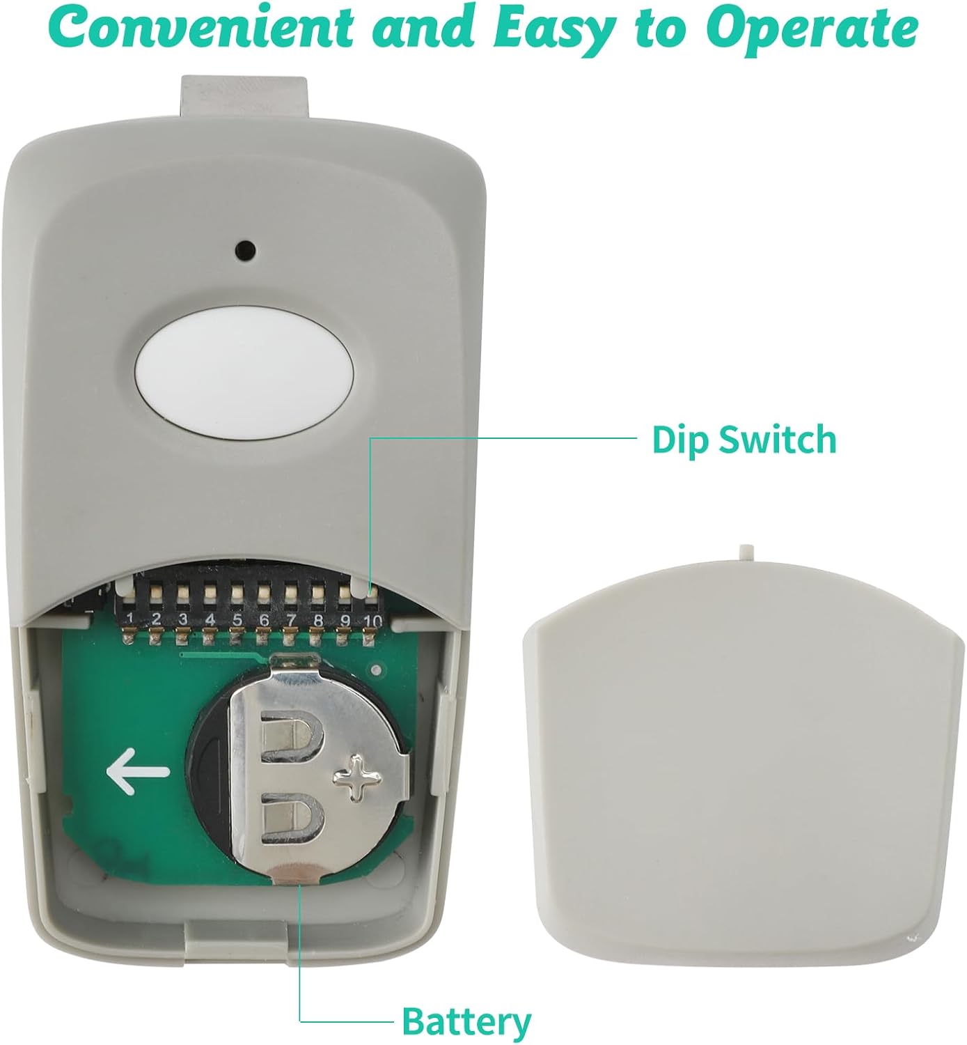 Replacement Remote Transmitter for Multicode Linear 3089 Garage Door Opener - 10 Dip Switch 300mhz - Grey Color