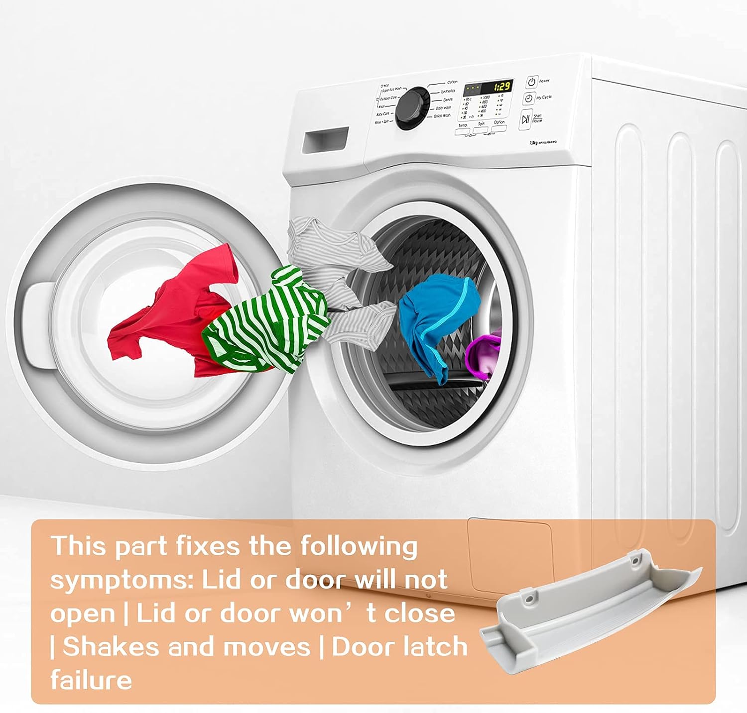 Replacement Washer Door Handle for Whirlpool Duet Models GHW9150PW4 and ghw9400pw4 - ANTOBLE 8181846 EA391617 WP8181846