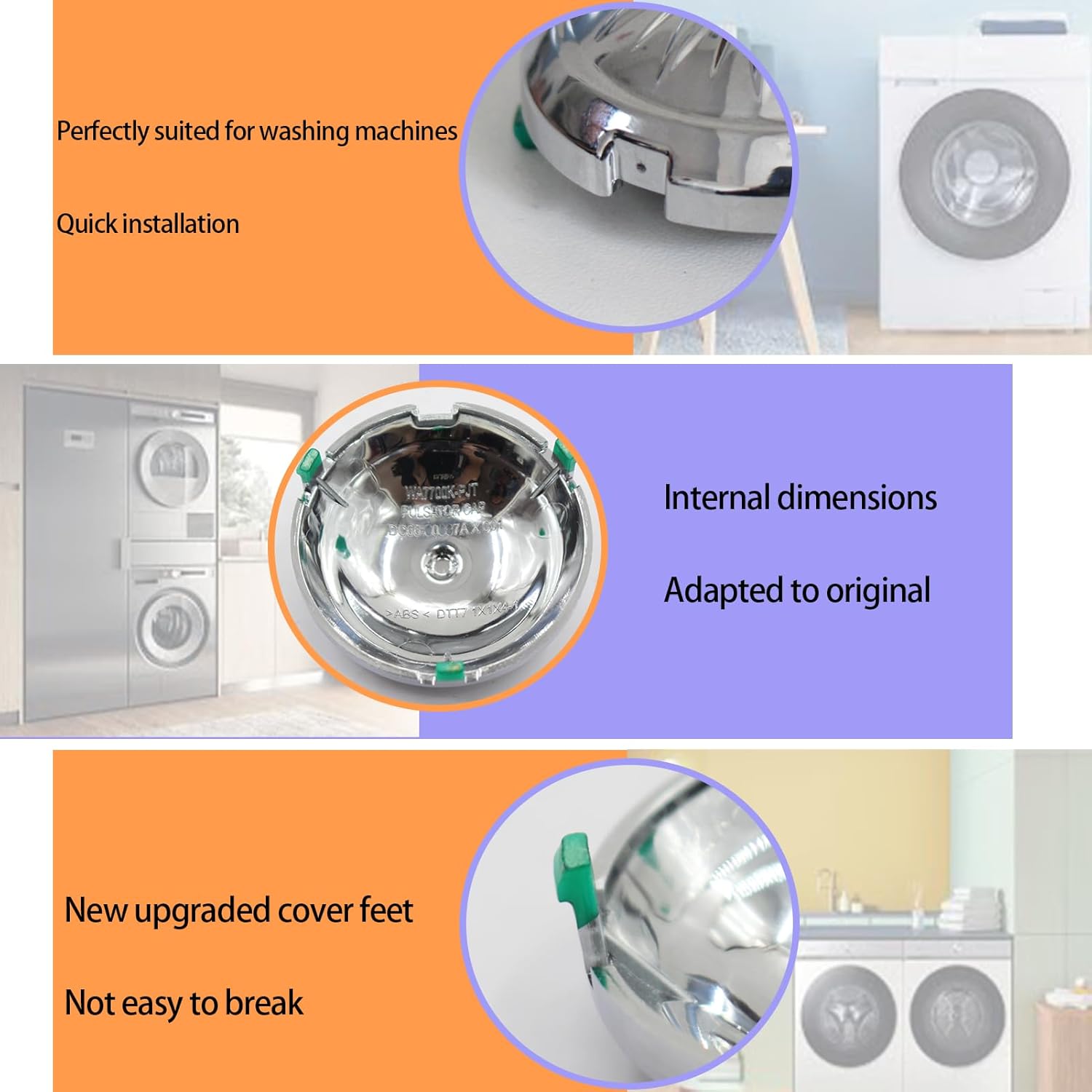 Replacement Washer Pulsator Cap Set of 2 for Samsung WA52M7750AW/A4 & WA52M7750AV/A4 with 2-Year Warranty - Upgraded DC66-00887A Model for 2025