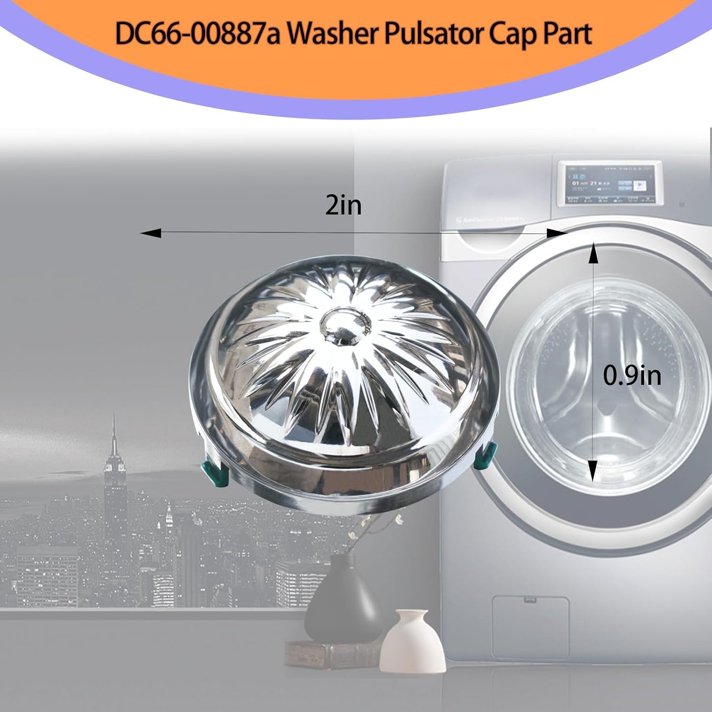 Replacement Washer Pulsator Cap Set of 2 for Samsung WA52M7750AW/A4 & WA52M7750AV/A4 with 2-Year Warranty - Upgraded DC66-00887A Model for 2025