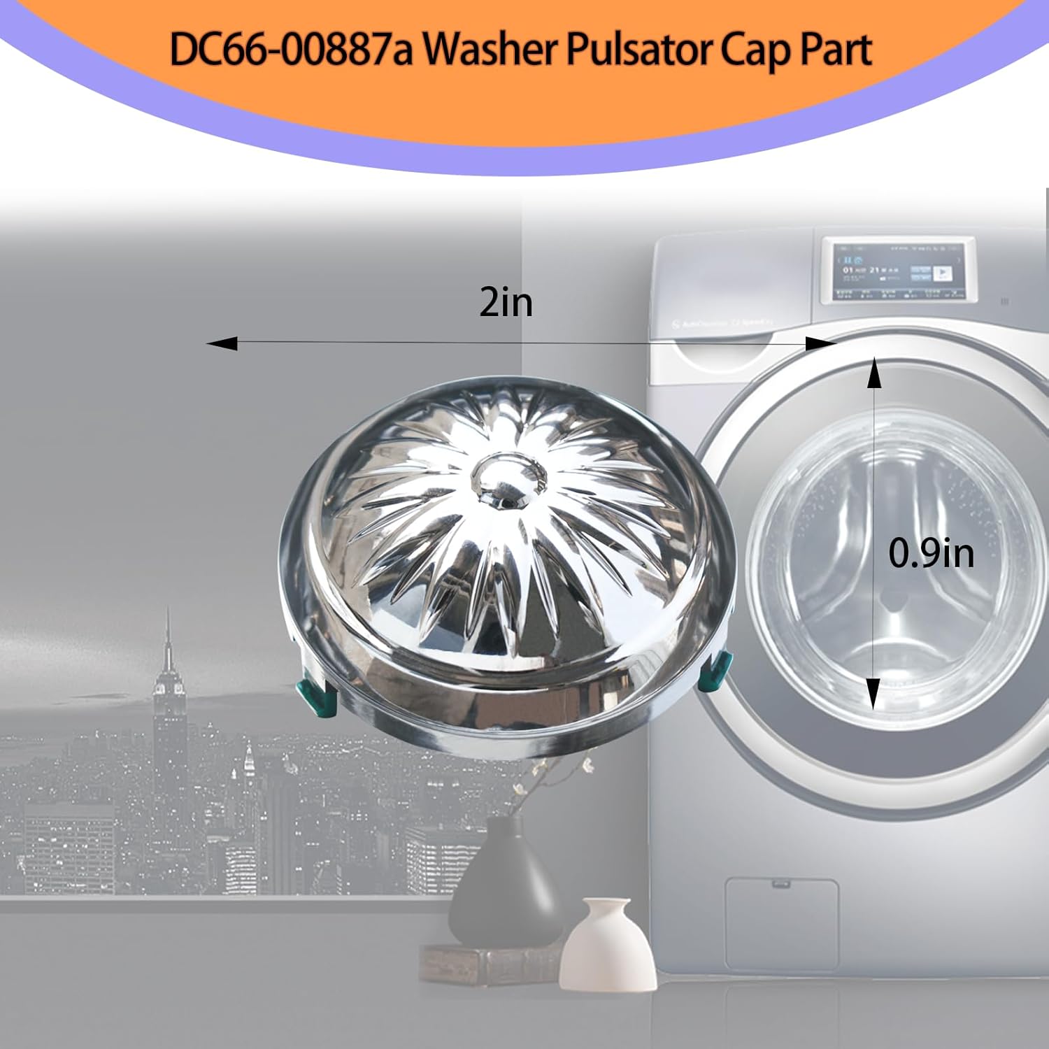 Replacement Washer Pulsator Cap Set of 2 for Samsung WA52M7750AW/A4 & WA52M7750AV/A4 with 2-Year Warranty - Upgraded DC66-00887A Model for 2025