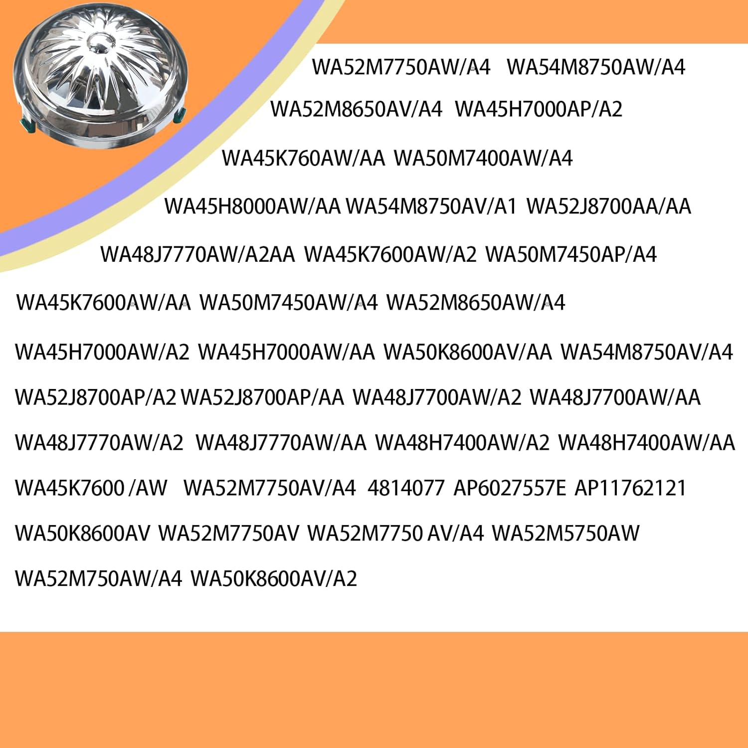 Replacement Washer Pulsator Cap Set of 2 for Samsung WA52M7750AW/A4 & WA52M7750AV/A4 with 2-Year Warranty - Upgraded DC66-00887A Model for 2025