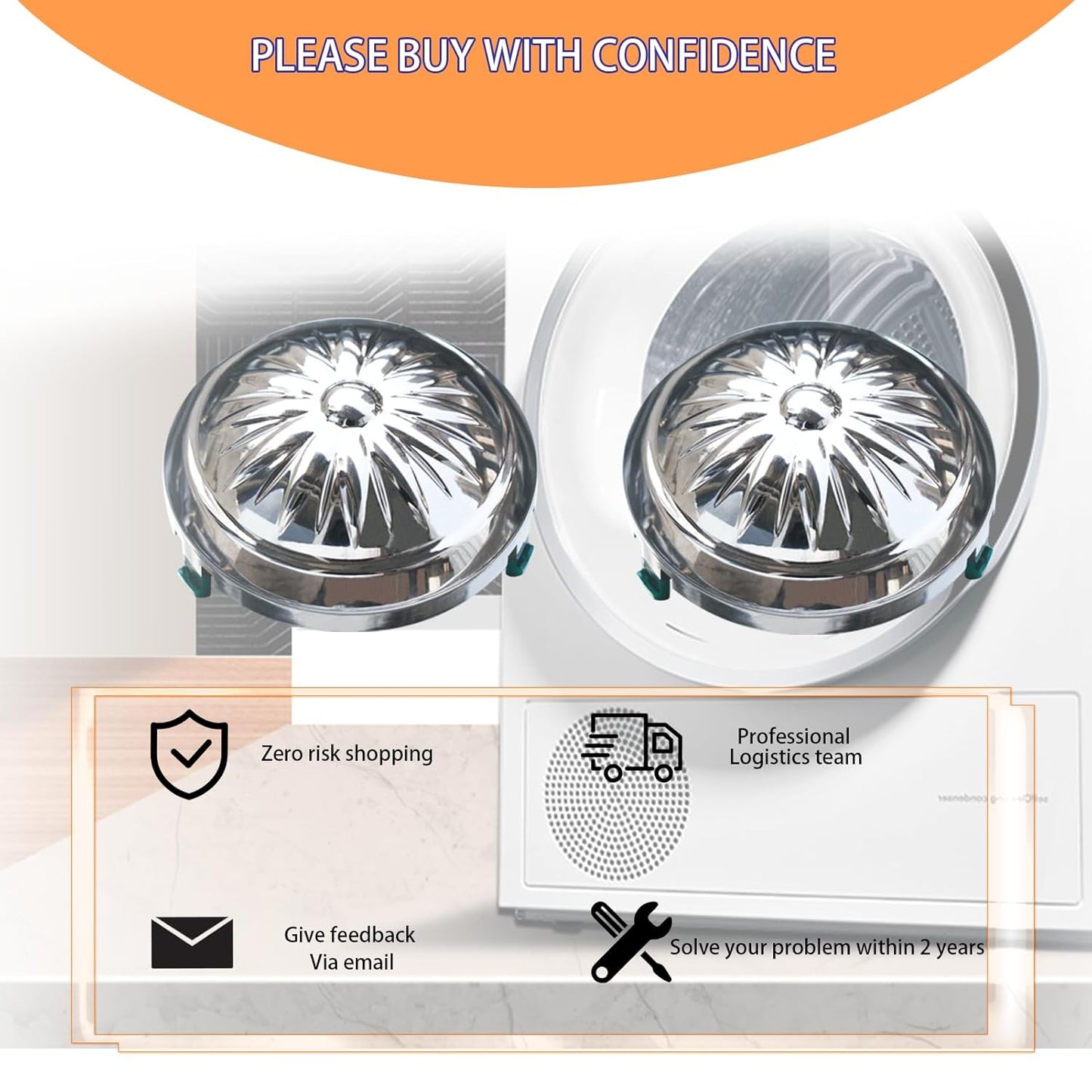 Replacement Washer Pulsator Cap Set of 2 for Samsung WA52M7750AW/A4 & WA52M7750AV/A4 with 2-Year Warranty - Upgraded DC66-00887A Model for 2025