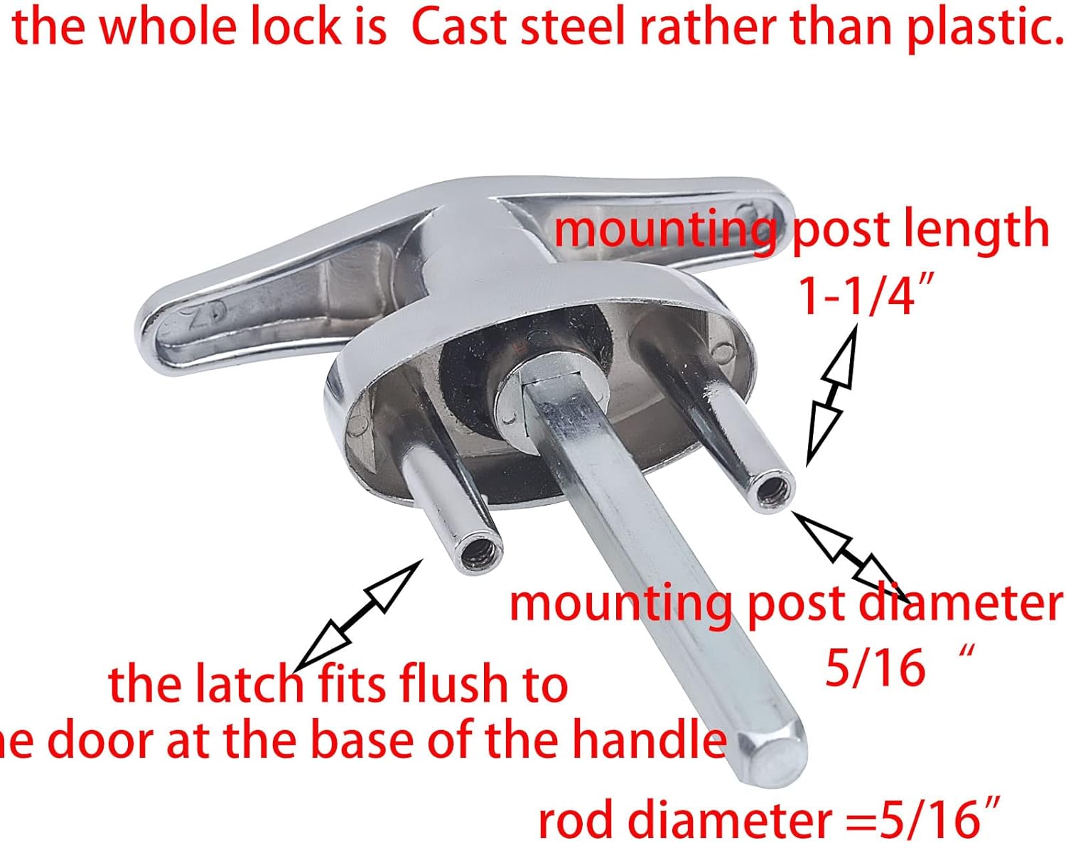 Replacement Wedelweib Garage Door T-Handle Lock with 2 Keys and Mounting Bolts - Fits 1-3/8" to 2" Thick Doors