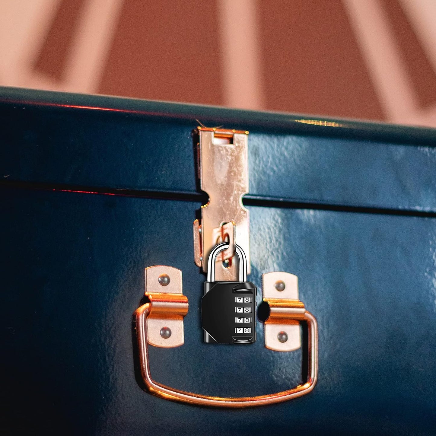 Resettable 4 Digit Combination Lock, TPARIS Waterproof Heavy Duty Padlock for School Gym Locker, Fence Gate, Toolbox - Black