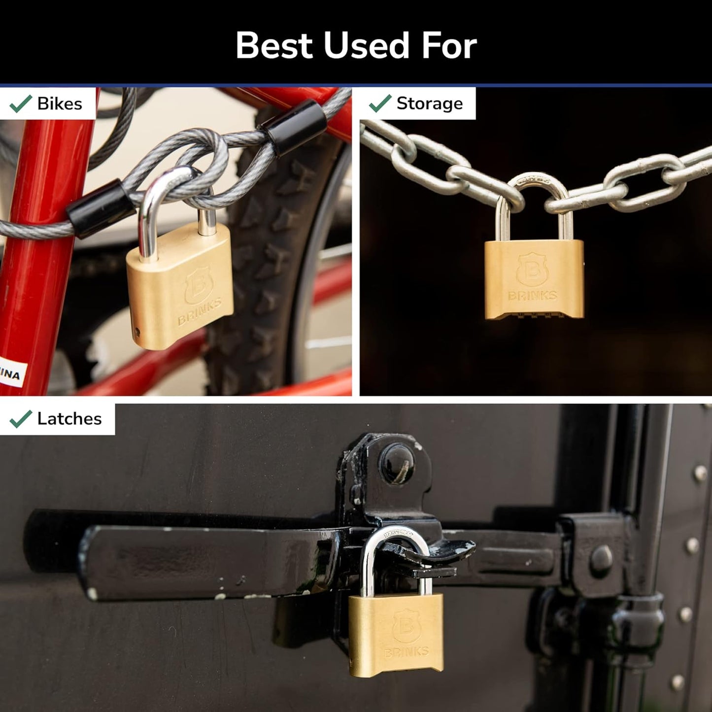 Resettable Combination Lock - Brinks 171-50051 Solid Brass, 48mm - WildKart