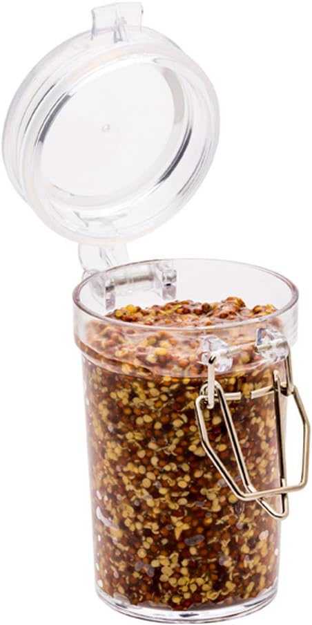 Restaurantware 2.7 oz Plastic Mason Jars - 10 Clear Disposable Containers with Hinged Clamp Lid for Storing Herbs & Spices