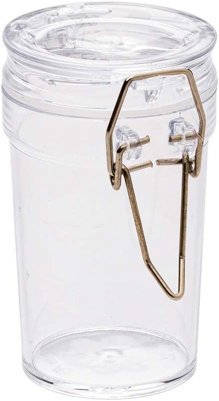 Restaurantware 2.7 oz Plastic Mason Jars - 10 Clear Disposable Containers with Hinged Clamp Lid for Storing Herbs & Spices