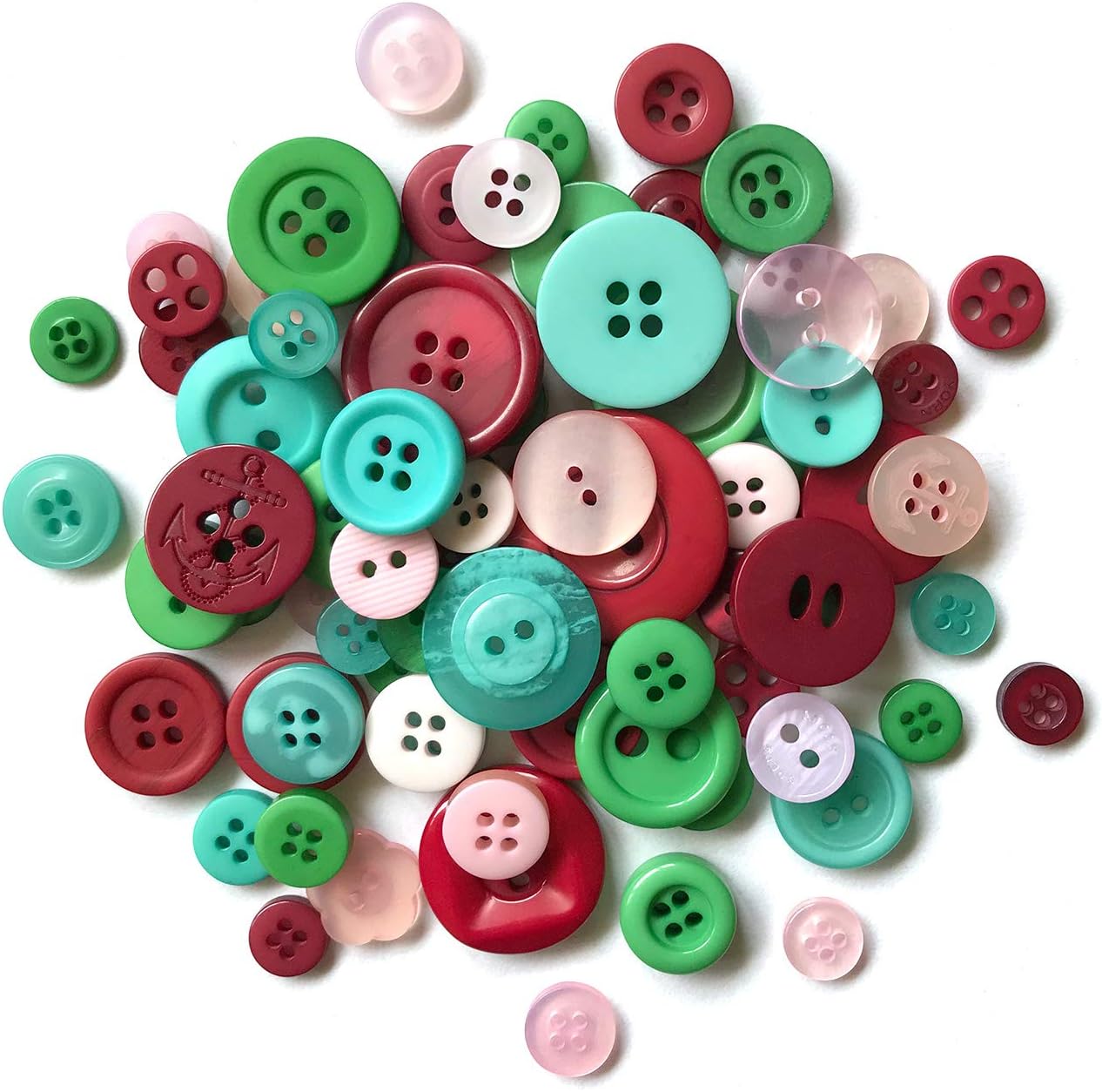 Retro Christmas Buttons Variety Pack - Buttons Galore and More