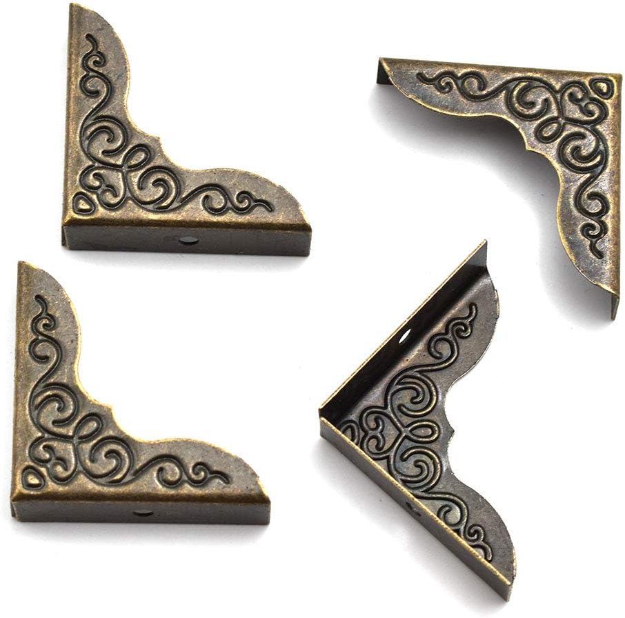 Retro Mini Bronze Antique Padlock Butterfly Hasp Latch Box Corner Protectors Set for Wooden Jewelry Boxes