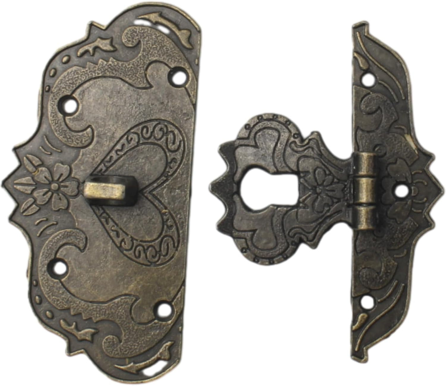 Retro Style Decorative Hasp Clasp Latch Lock for Jewelry Box, Wooden Case & Furniture