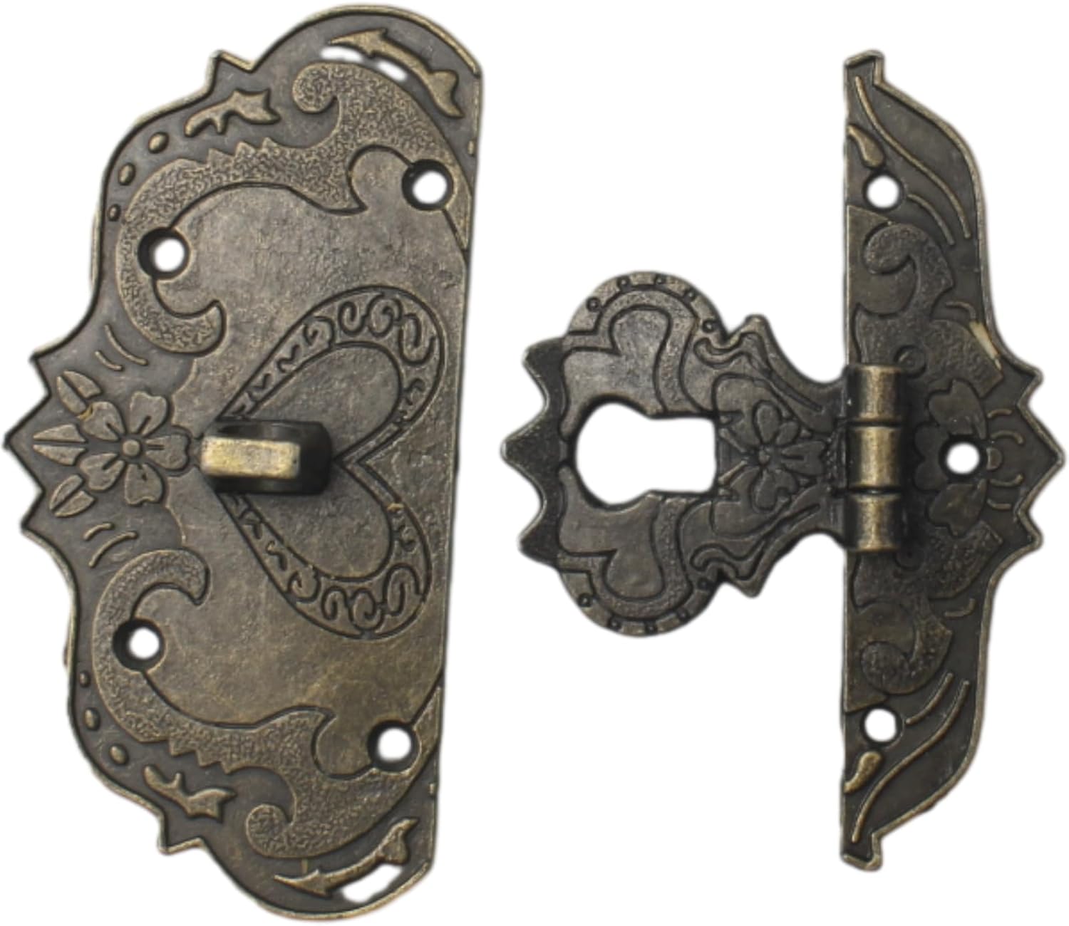 Retro Style Decorative Hasp Clasp Latch Lock for Jewelry Box, Wooden Case & Furniture