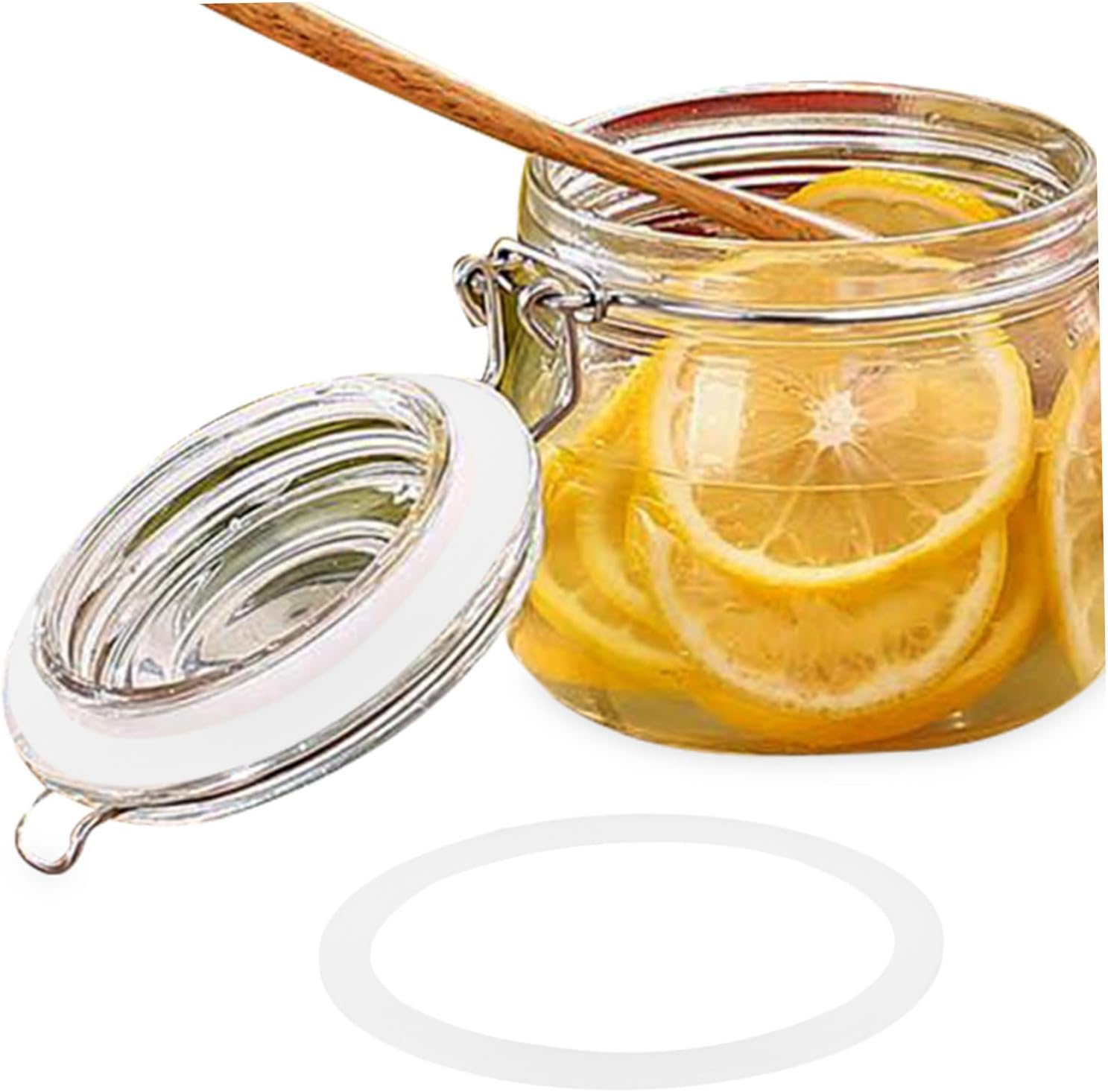 Reusable Silicone Seals for Wide Mouth Mason Jars - Set of 100 White Sealing Rings