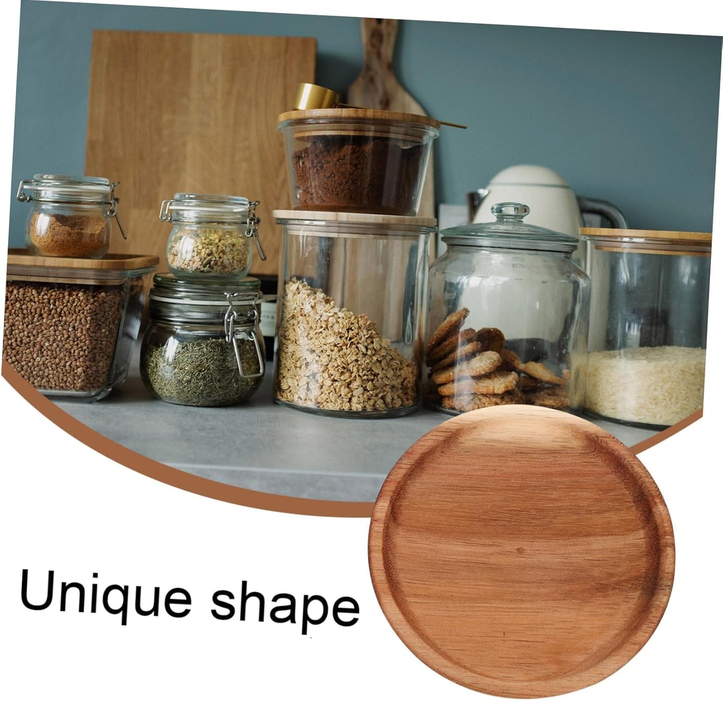 Reusable Wooden Lid Covers for Mason Jars and Storage Jars - 2pcs Wide Mouth Sealing Rings for Canning and Bulk Honey Jars
