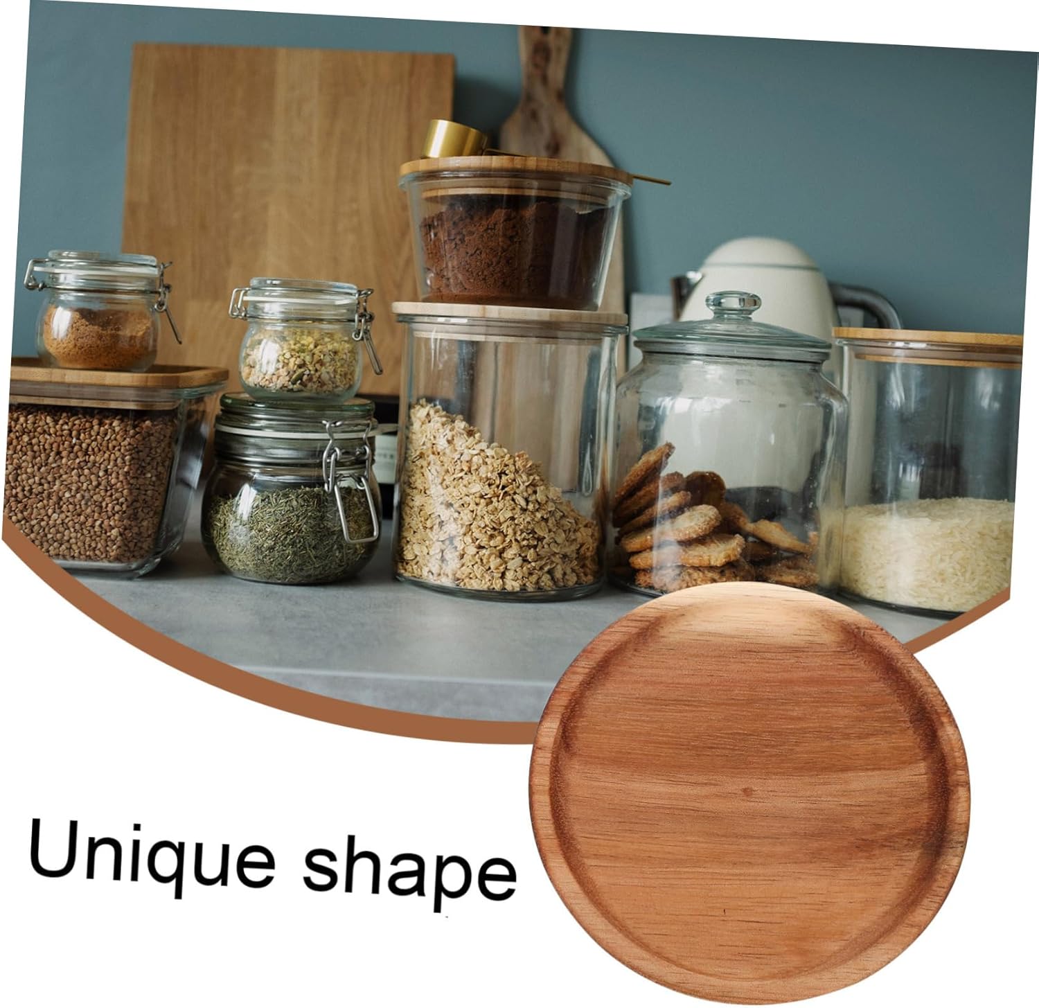 Reusable Wooden Lid Covers for Mason Jars and Storage Jars - 2pcs Wide Mouth Sealing Rings for Canning and Bulk Honey Jars