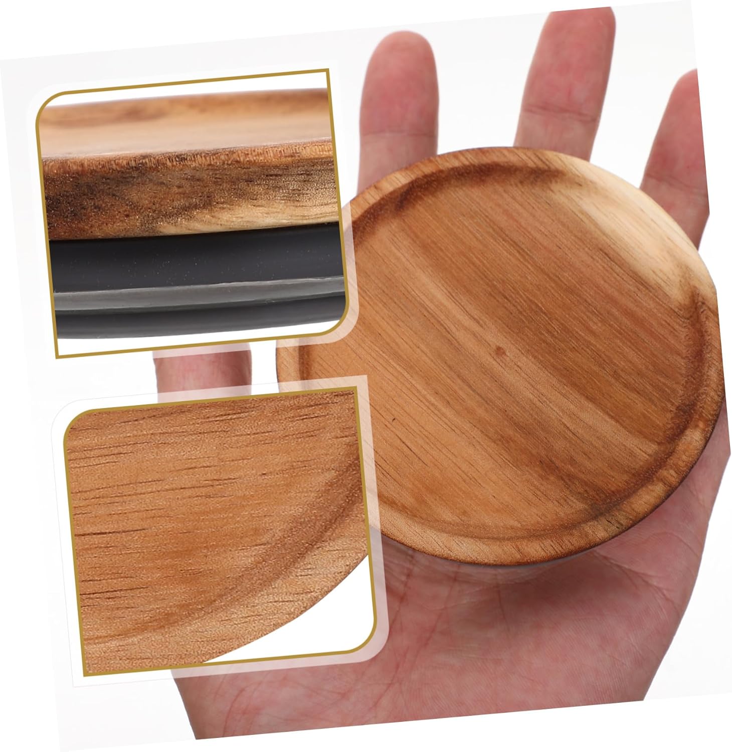 Reusable Wooden Lid Covers for Mason Jars and Storage Jars - 2pcs Wide Mouth Sealing Rings for Canning and Bulk Honey Jars