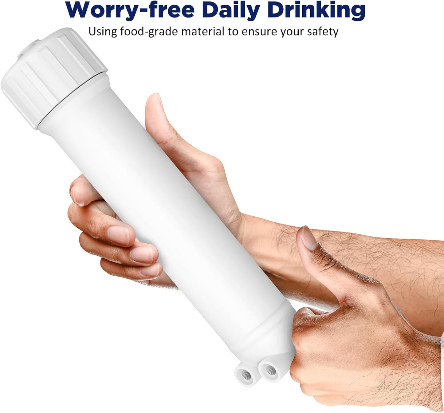 Reverse Osmosis Membrane Filter Housing Kit with Elbow Fittings, Wrench, Check Valve - Membrane Solutions 1812/2012 24-150 GPD