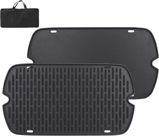 Reversible Cast Iron Griddle Insert for Weber Traveler Portable Gas Grill with Carry Bag - Replacement Parts and Accessories