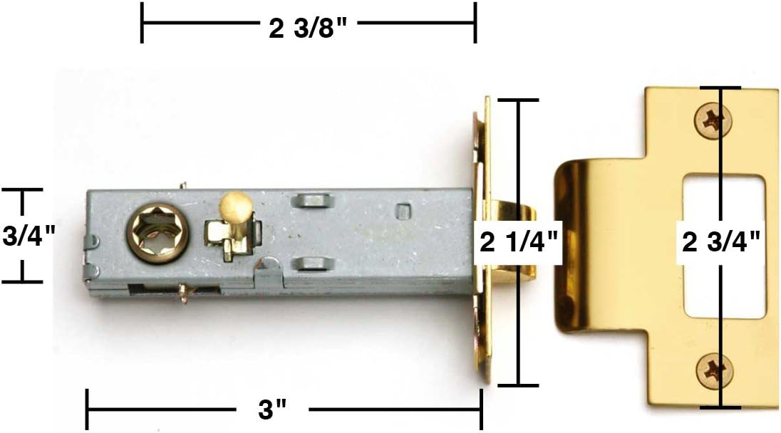 Reversible Door Knob Latch Lock with Privacy Pin and Brass Mounting Hardware by Renovators Supply Manufacturing