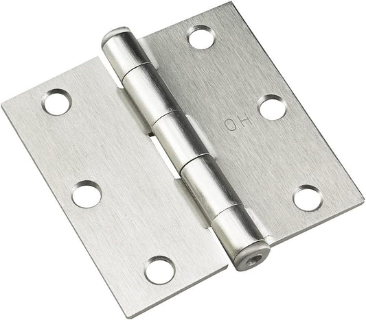 Richelieu 820NBB Onward 3-Inch Square Corner Brushed Nickel Hinges for Interior Doors, 2 Pack