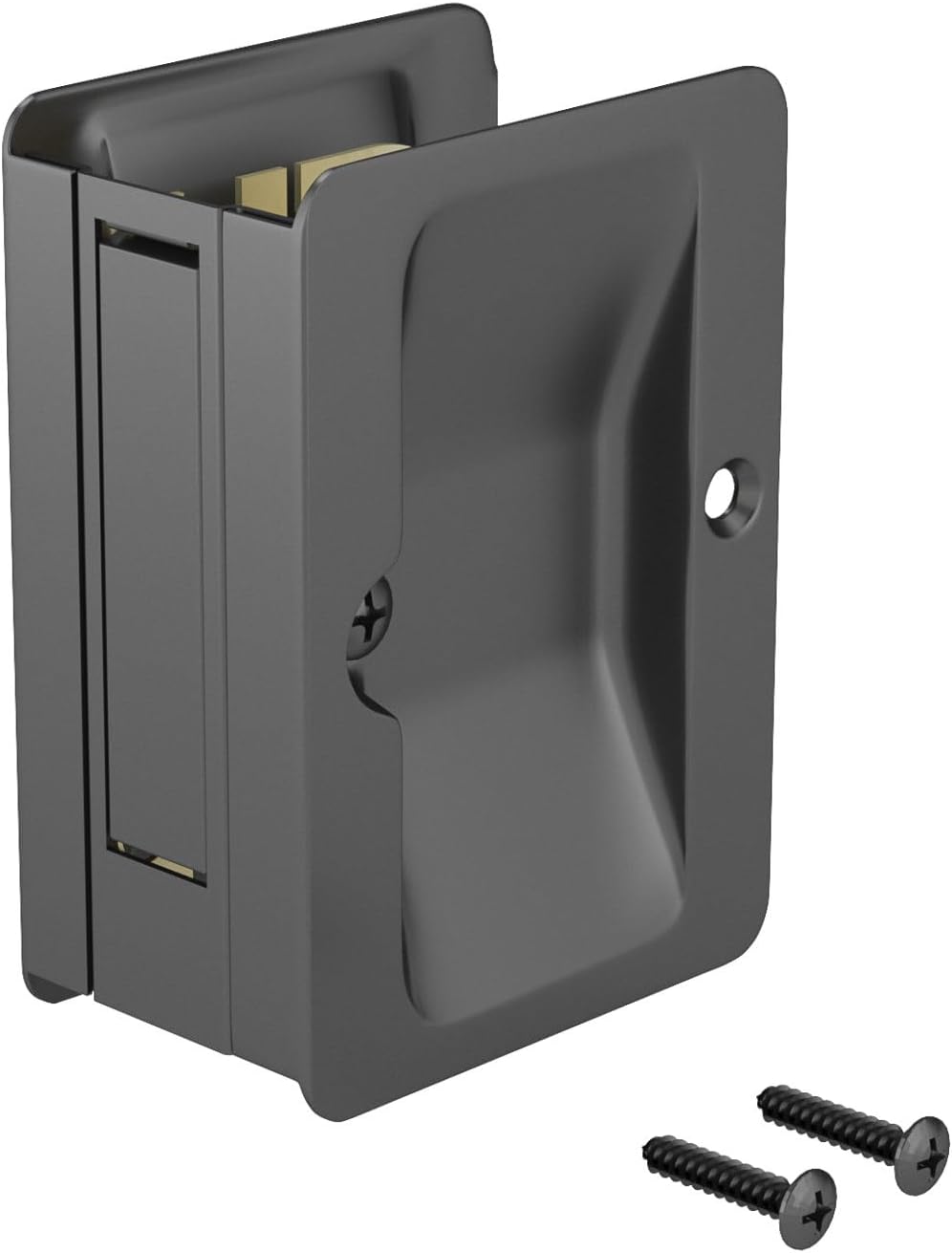 Richelieu Hardware 1700FBPSBC Onward Black Passage Lock Pocket Door Pull - 3 1/4 in (82 mm)