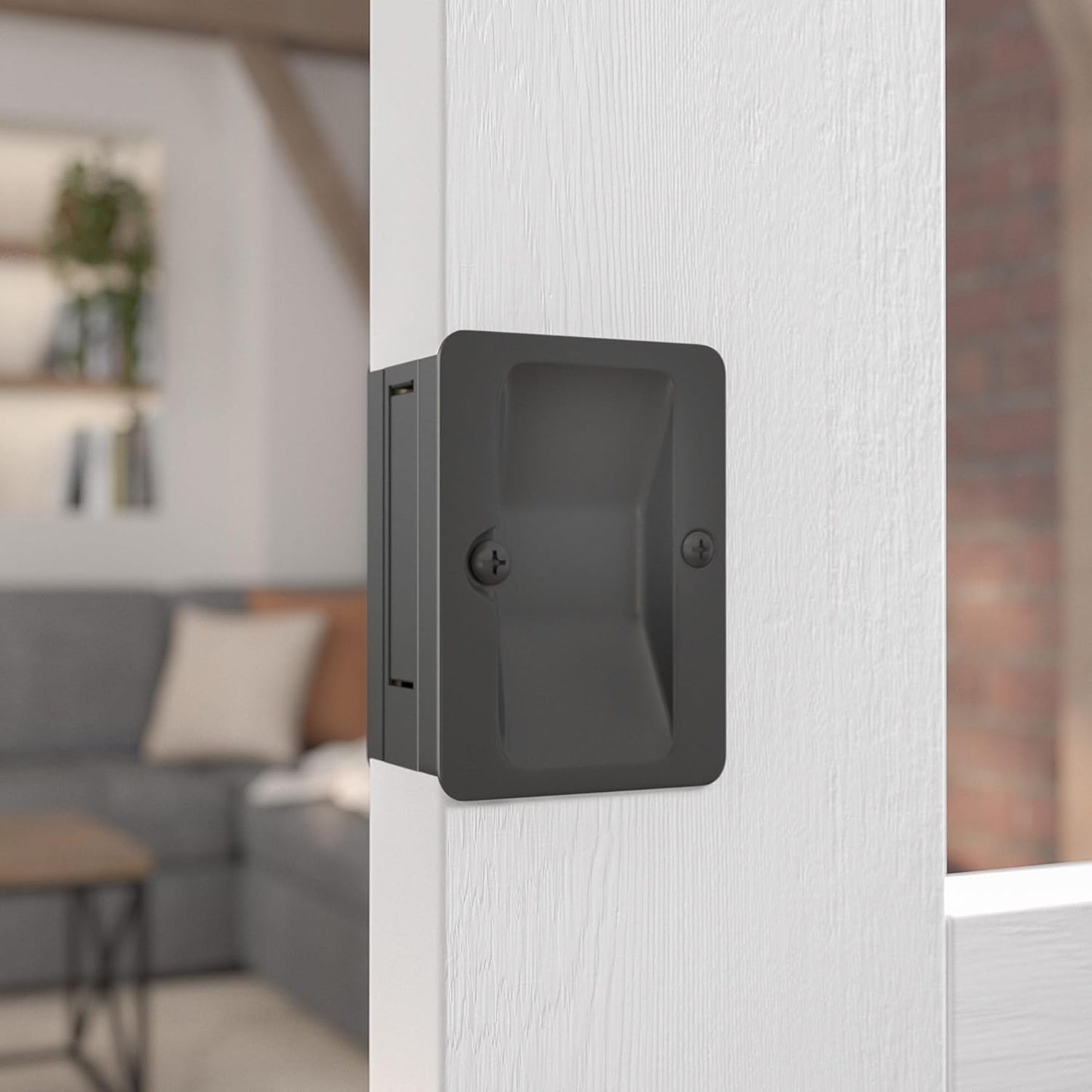 Richelieu Hardware 1700FBPSBC Onward Black Passage Lock Pocket Door Pull - 3 1/4 in (82 mm)