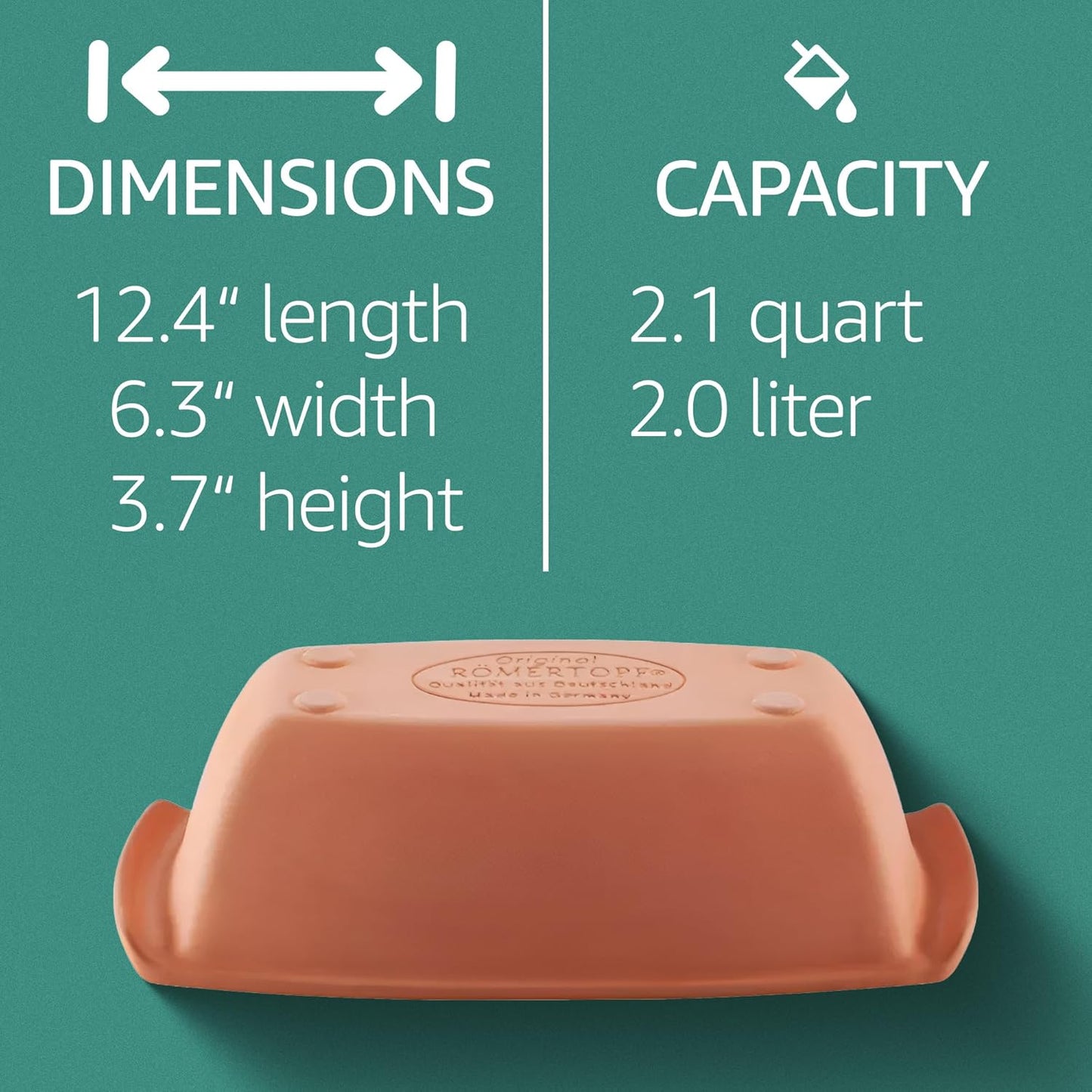 Römertopf Clay Bread Form Pan for Baking Bread and Cake | 2.1 Quart Capacity