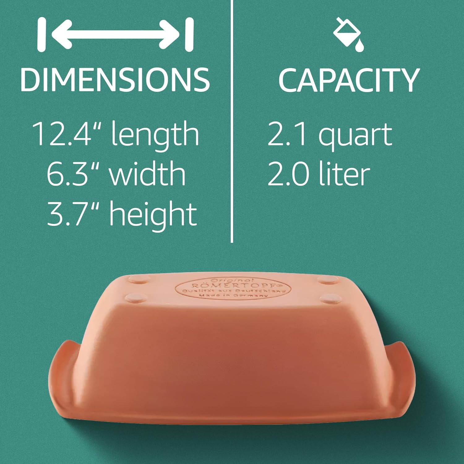 Römertopf Clay Bread Form Pan for Baking Bread and Cake | 2.1 Quart Capacity