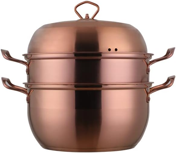 Rose Gold Stainless Steel Steamer Cookware Pot for Cooking Vegetables, Dumplings, Stock, Sauce, and Food - TUPMFG