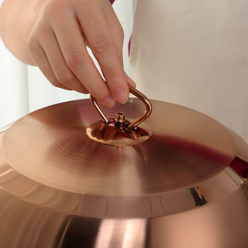 Rose Gold Stainless Steel Steamer Cookware Pot for Cooking Vegetables, Dumplings, Stock, Sauce, and Food - TUPMFG