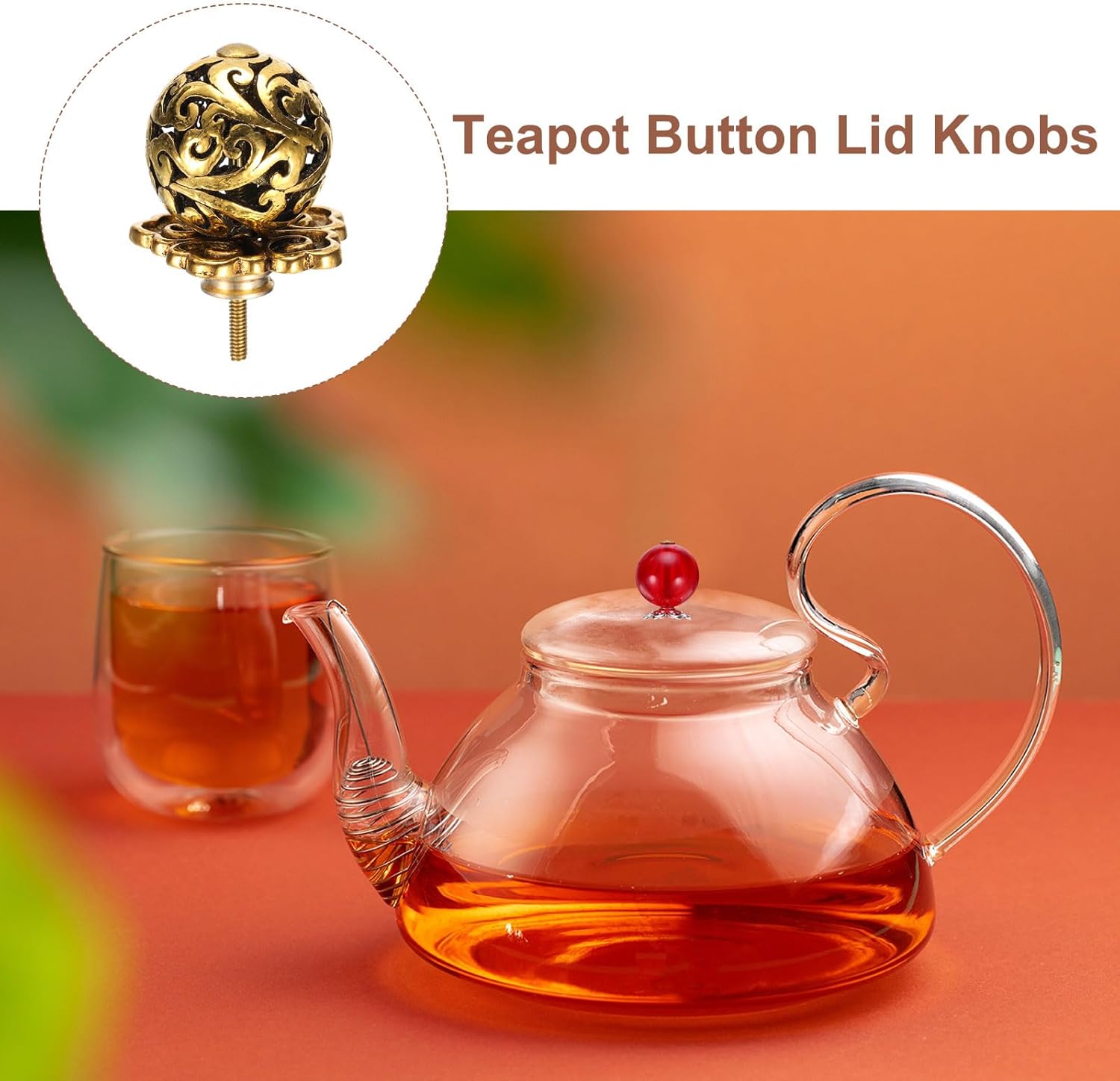Rose Gold Teapot Button Lid Knobs - Replacement for Teakettle Ceramic Pot Cover Handle