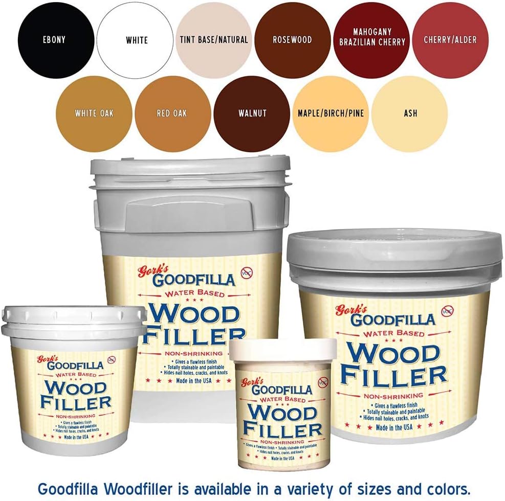 Rosewood Water-Based Wood & Grain Filler - 8 oz by Goodfilla | All-in-One Repair & Finish Solution | Paintable, Stainable, Sandable & Fast Drying | Replace Every Filler & Putty
