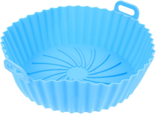 Round Air Fryer Parchment Liner Set for Baking and Grilling - Blue Inner Pot and Square Pan Accessories for Air Fryers