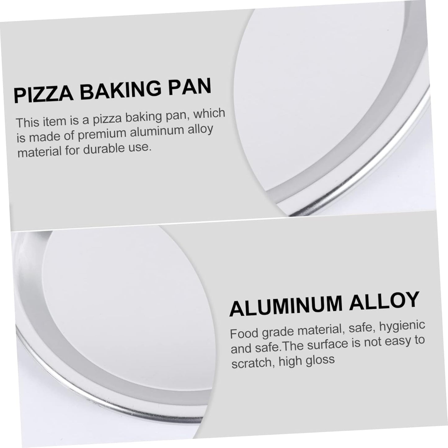 Round Aluminum Alloy Pizza Baking Pan Set for Home Oven - Includes Pizza Trays, Cake Pans, Casserole Dish, and Roaster Pan - Silver Color