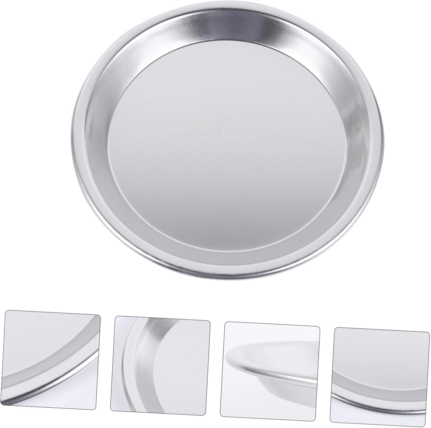 Round Aluminum Alloy Pizza Baking Pan Set for Home Oven - Includes Pizza Trays, Cake Pans, Casserole Dish, and Roaster Pan - Silver Color