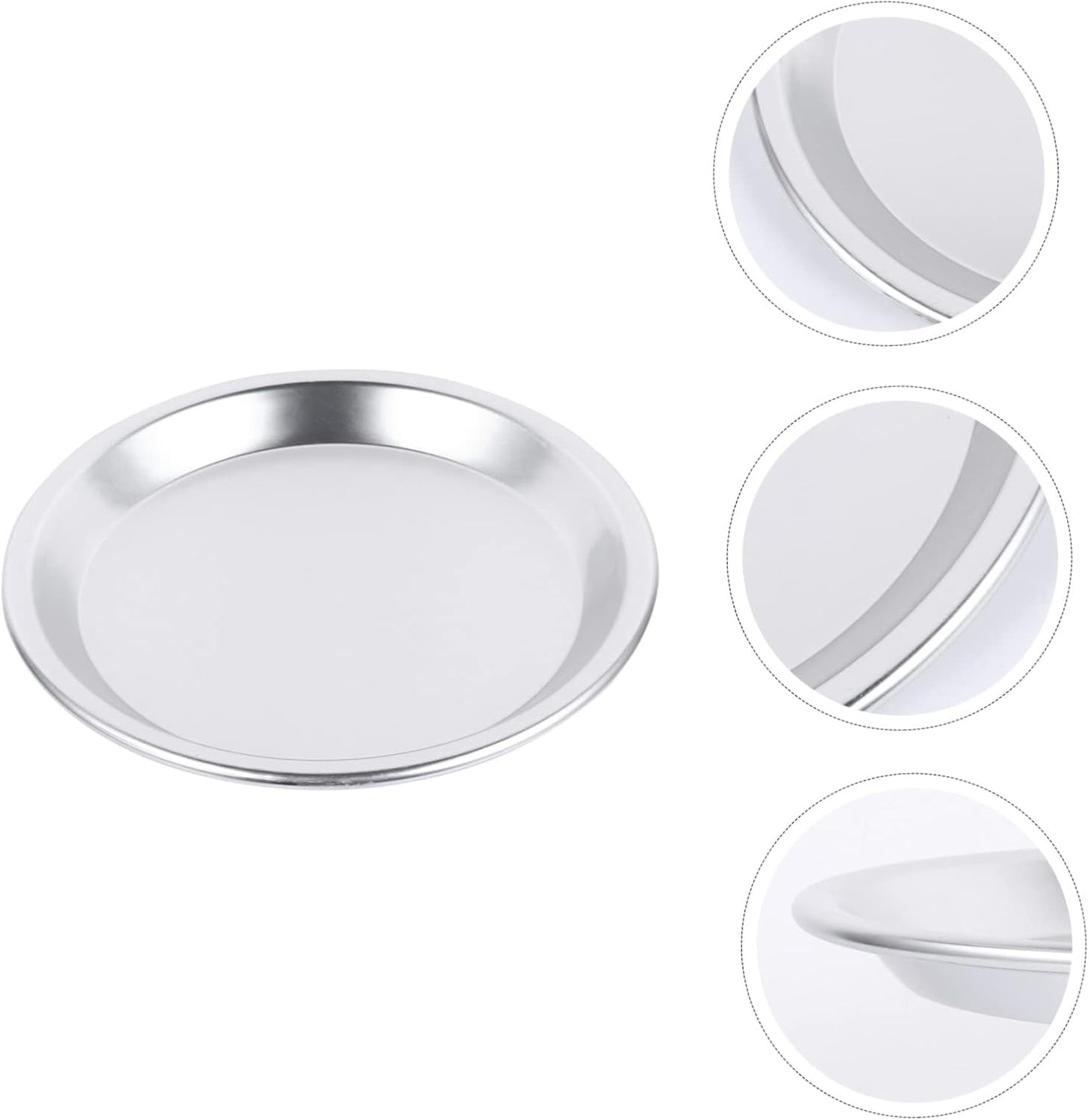 Round Aluminum Alloy Pizza Baking Pan Set for Home Oven - Includes Pizza Trays, Cake Pans, Casserole Dish, and Roaster Pan - Silver Color
