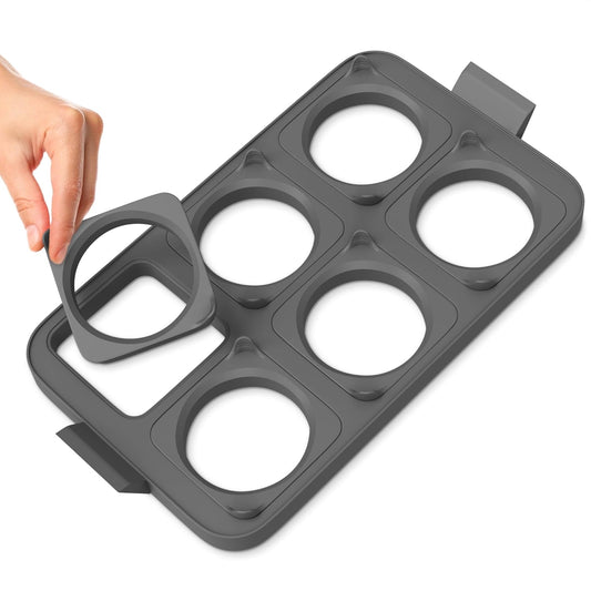 Round Egg Cooker Ring Set for Griddle - Non-Stick Egg Molds for Frying Eggs and Pancakes