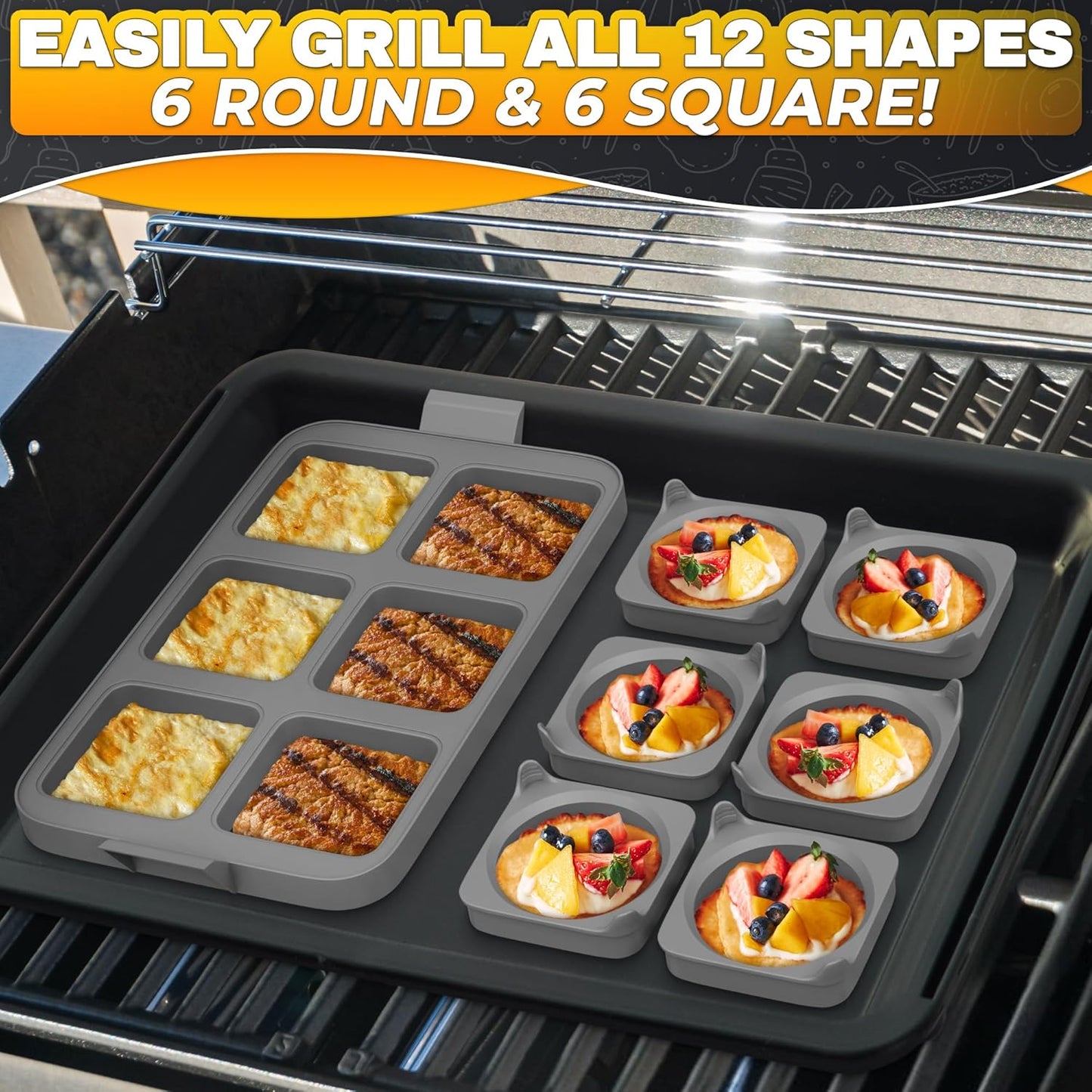 Round Egg Cooker Ring Set for Griddle - Non-Stick Egg Molds for Frying Eggs and Pancakes