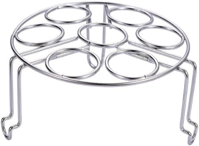 Round Stainless Steel Egg Steamer Rack for Oven, Pot, Air Fryer - Multi-Purpose Cooking Tray and Storage Holder (Small)