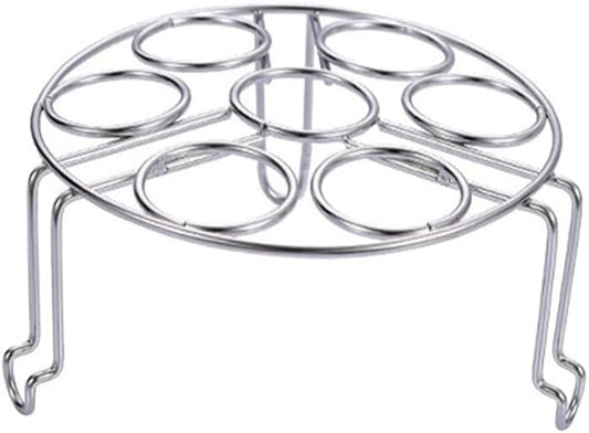 Round Stainless Steel Egg Steamer Rack for Oven, Pot, Air Fryer - Multi-Purpose Cooking Tray and Storage Holder (Small)