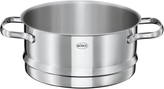 Rösle Elegance Stainless Steel Steamer, 20 cm - High-Quality Cookware for Healthy Cooking