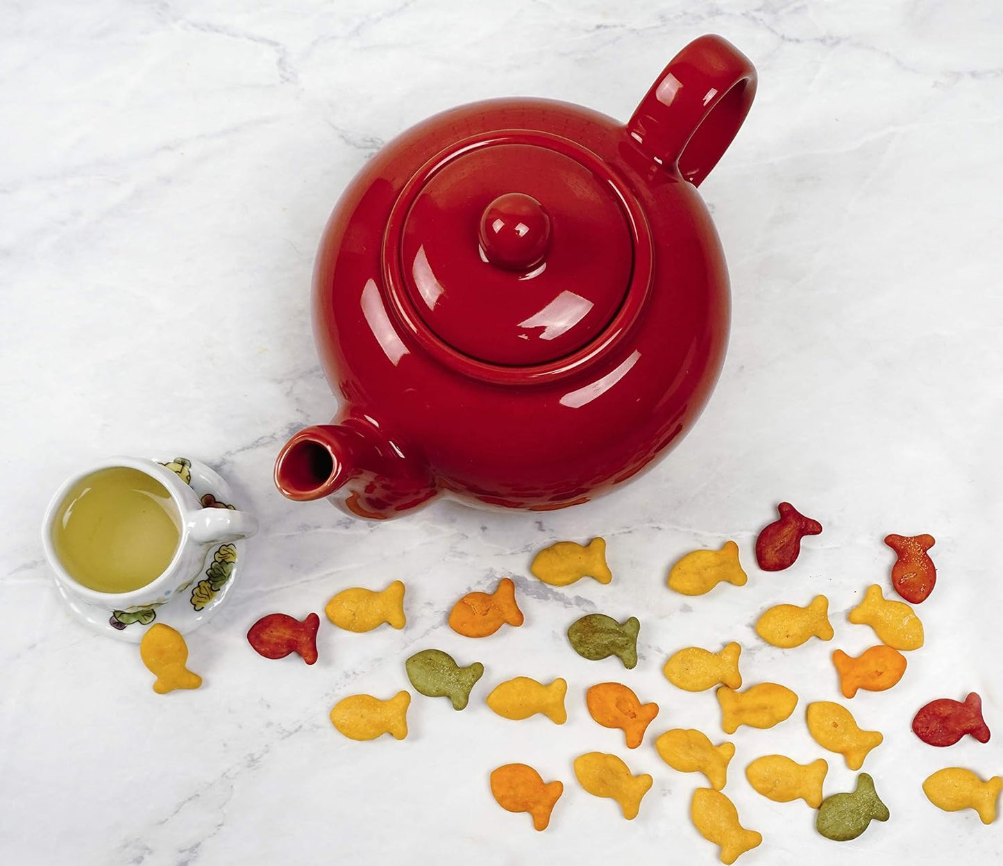 RSVP International Red Stoneware Teapot Collection - 16 oz, Microwave & Dishwasher Safe