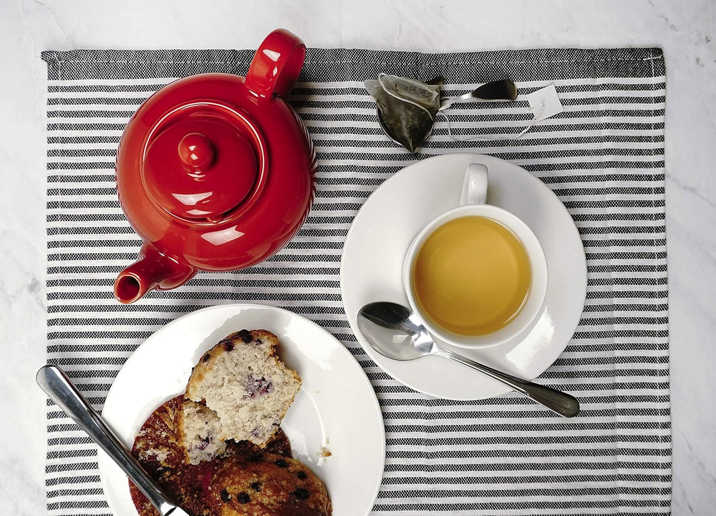 RSVP International Red Stoneware Teapot Collection - 16 oz, Microwave & Dishwasher Safe