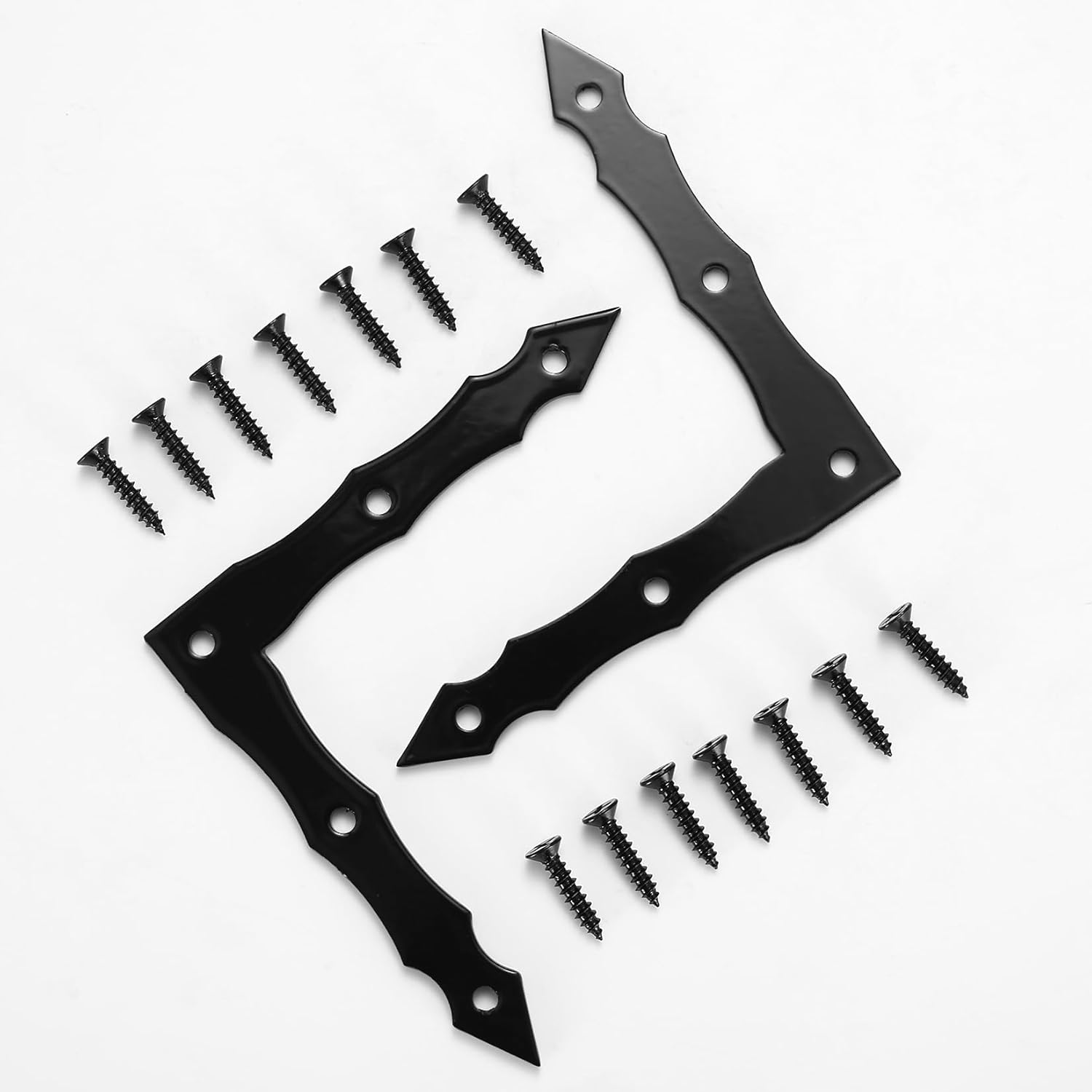 Rustic Black L-Shaped Corner Brackets for Barn Doors - Set of 10, 100x100x15mm - WildKart