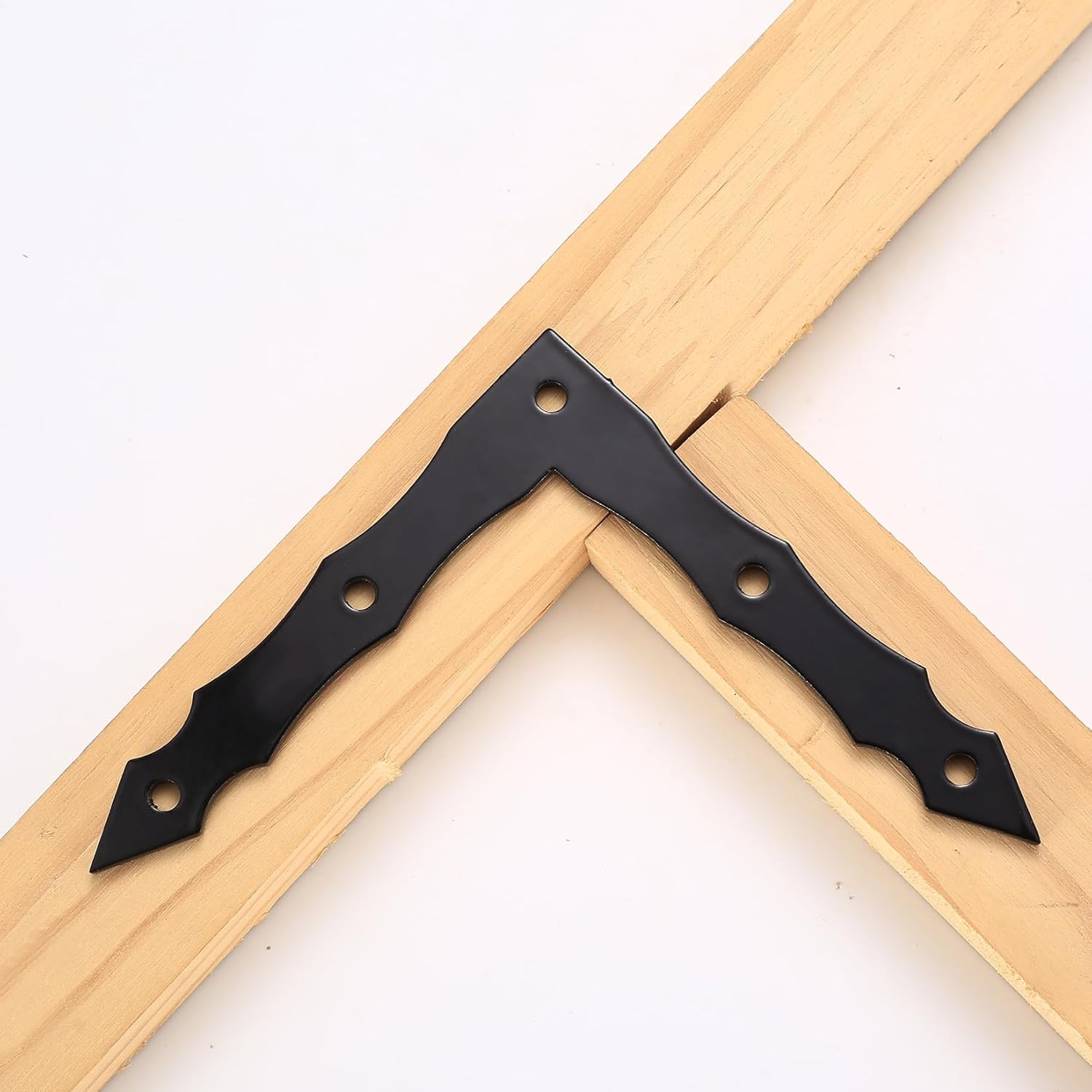 Rustic Black L-Shaped Corner Brackets for Barn Doors - Set of 10, 100x100x15mm - WildKart