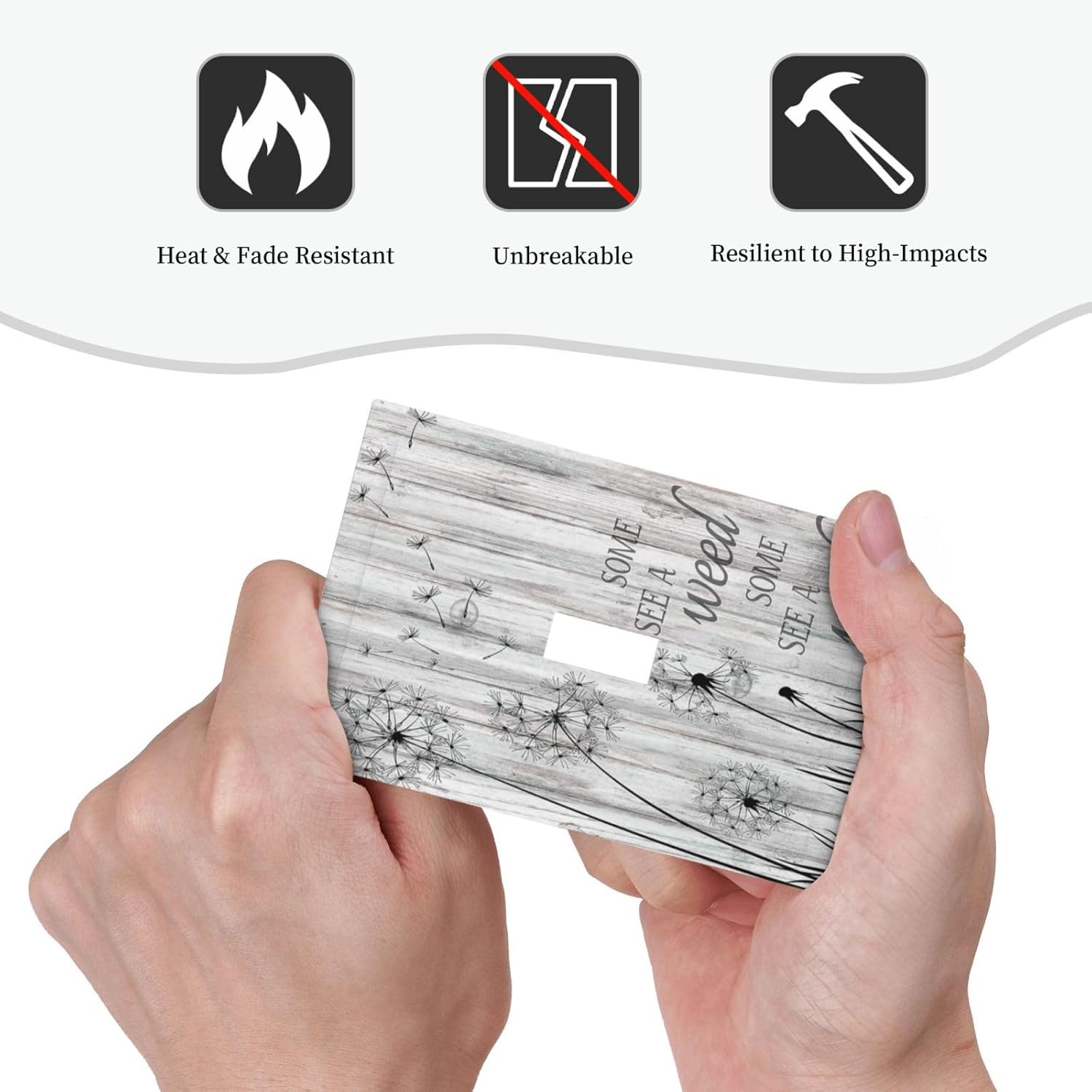 Rustic Dandelion Wooden Light Switch Cover for Farmhouse Decor - Single Toggle Switch Plate for Bedroom or Bathroom