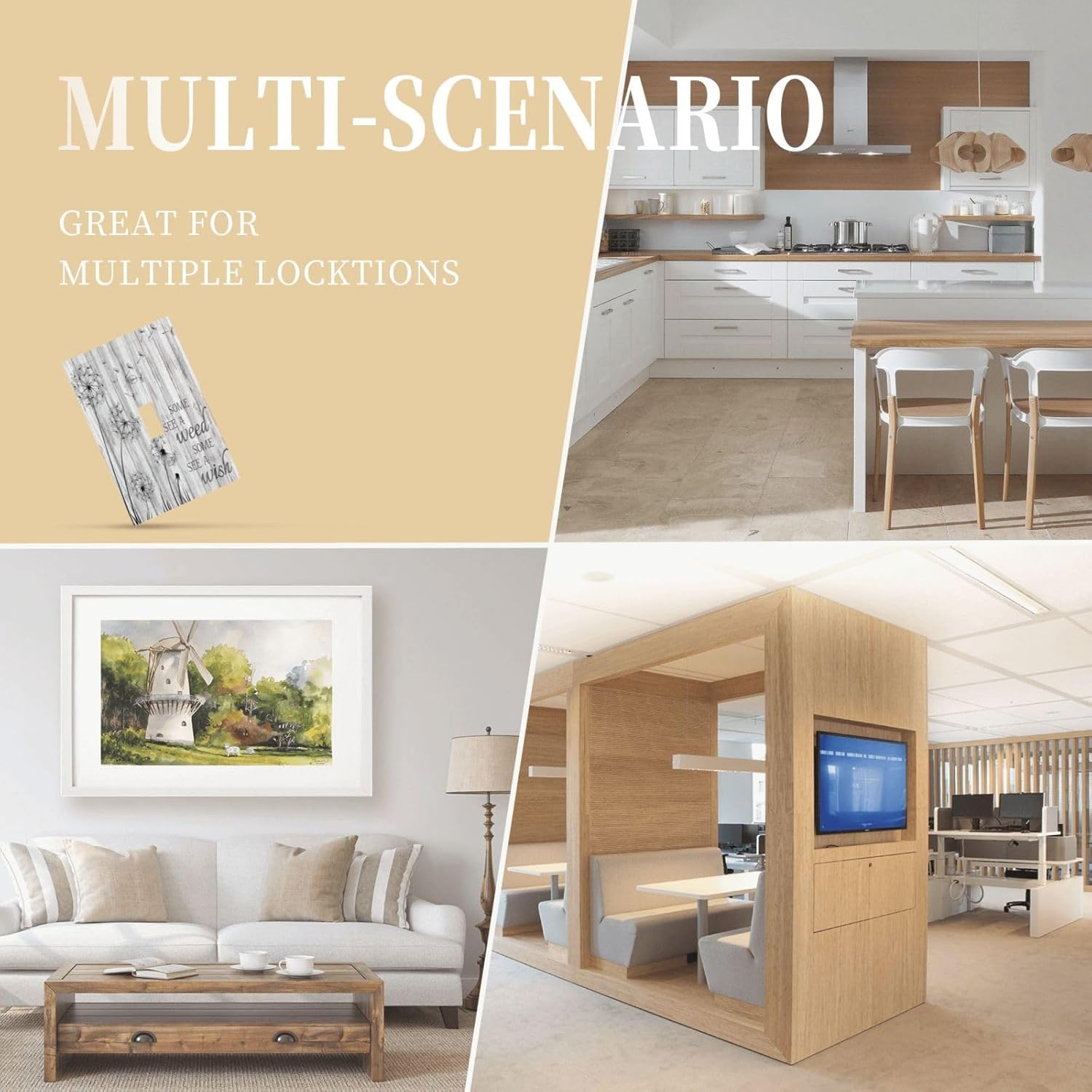 Rustic Dandelion Wooden Light Switch Cover for Farmhouse Decor - Single Toggle Switch Plate for Bedroom or Bathroom