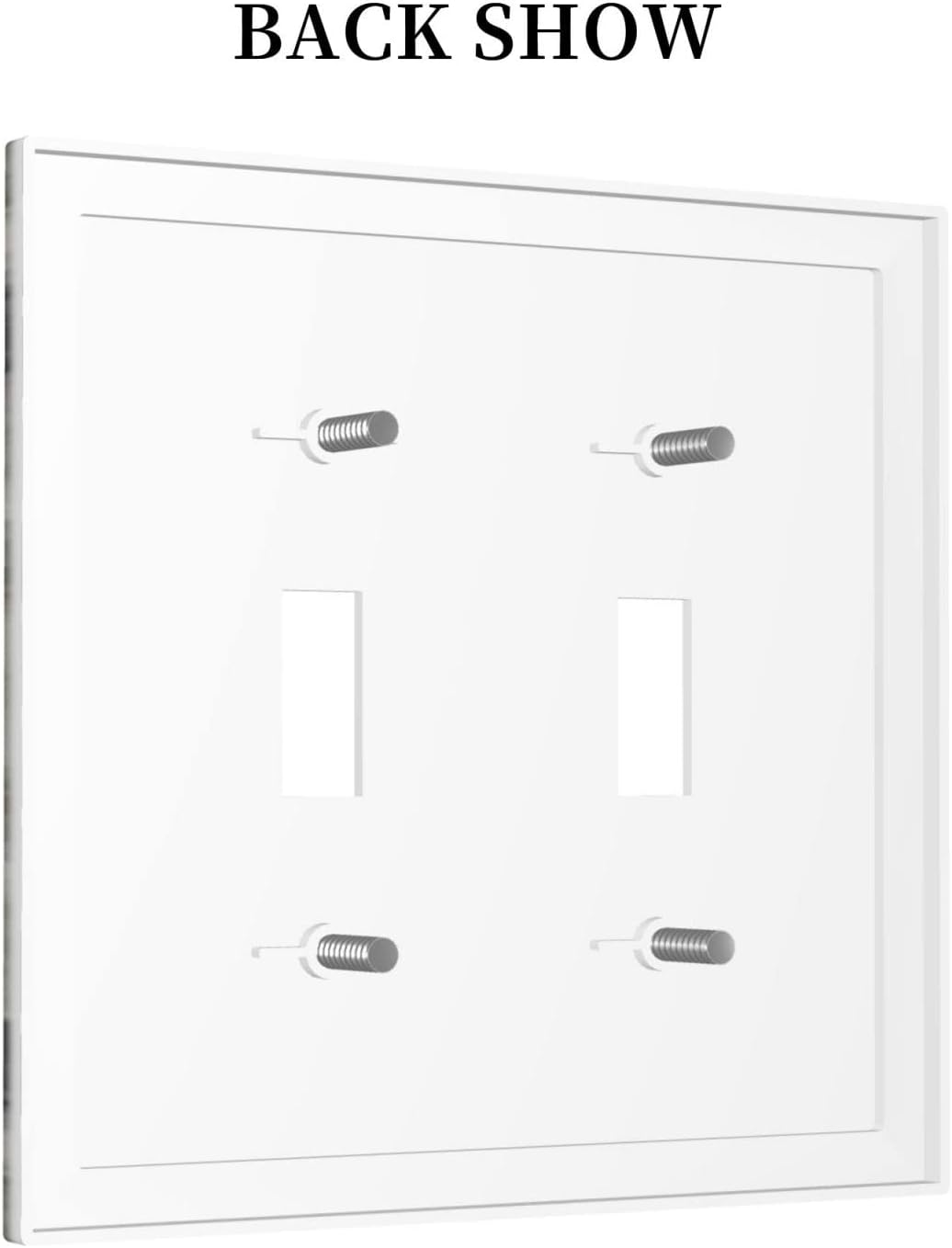 Rustic Grey Wood Barn Door Double Toggle Light Switch Cover - 2 Gang Electrical Switchplate Faceplate for Kitchen, Bedroom, Bathroom Decor