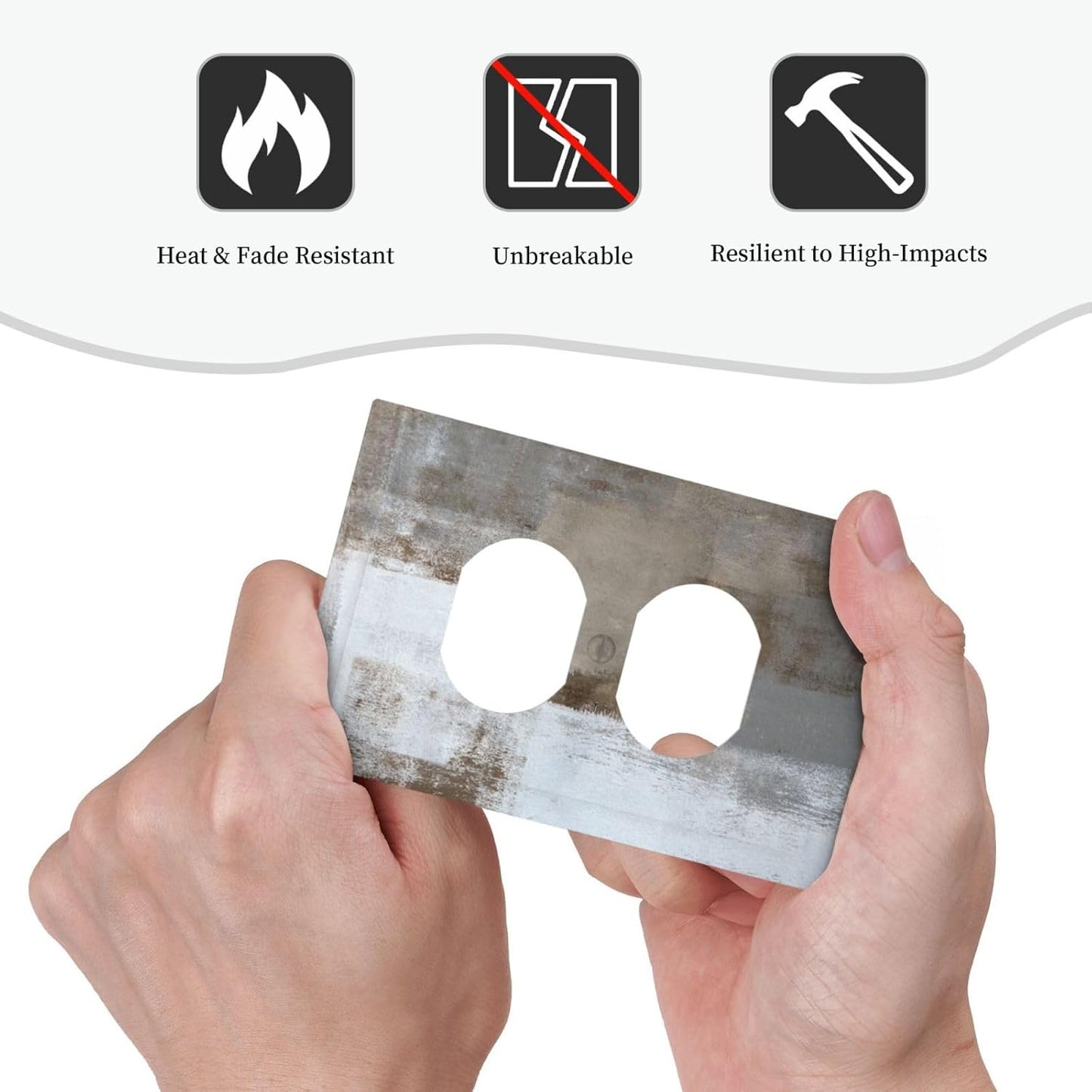 Rustic Modern Art Abstract Oil Painting 1 Gang Electrical Device Wall Plate Cover in Taupe Brown Grey Gray Tan