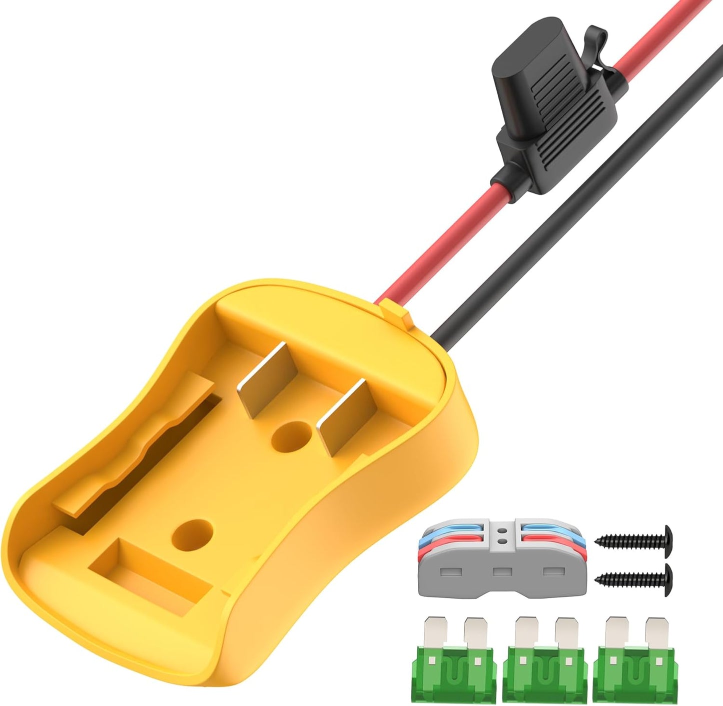 RVBOATPAT 20V Power Wheel Battery Adapter with 12 AWG Wire, Fuses, and Connectors - Battery Converters for RVs and Boats